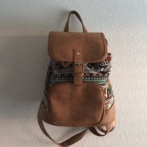 Small Boho Faux Leather Backpack
